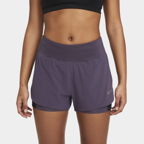 Women's Eclipse 2-in-1 Shorts – Dark Raisin/Reflective Silver – Running Bath