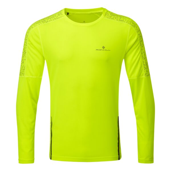Ronhill Men's Life Night Runner L/S Tee - Fluo Yellow/Reflect