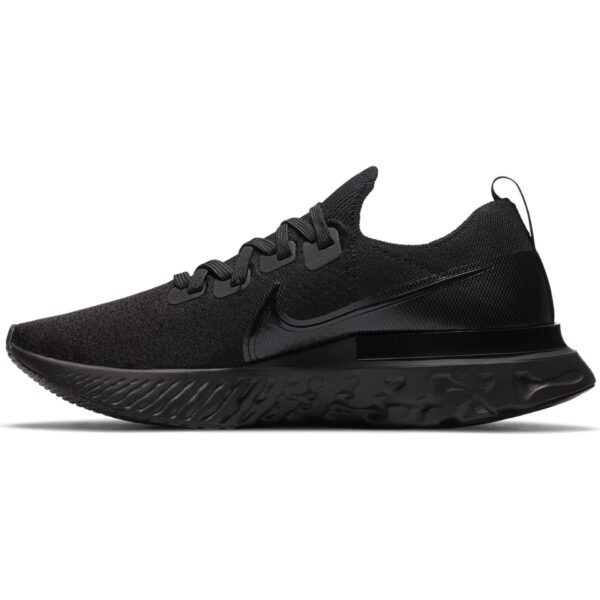 Nike Men's React Infinity Run Flyknit - Black/Black/Black/White - Image 2