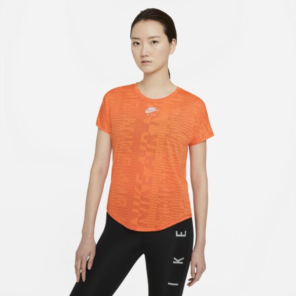 Nike Women's Air Short Sleeve Top - Turf Orange/Bright Mango/Reflective Silver
