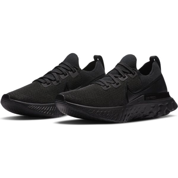 Nike Men's React Infinity Run Flyknit - Black/Black/Black/White - Image 4