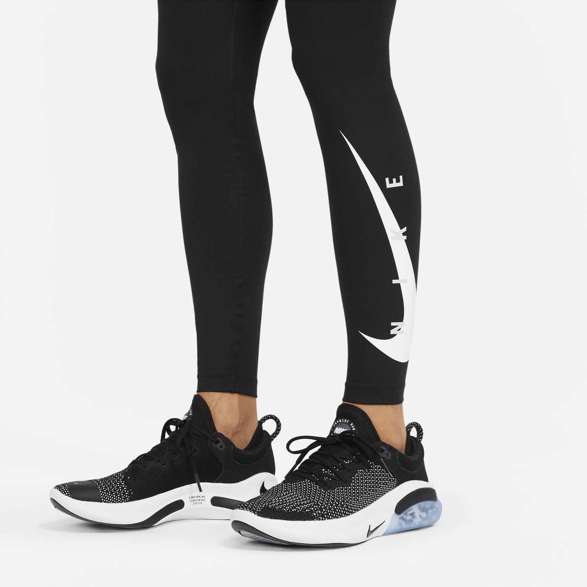 Nike Women's Swoosh Run Leggings - Black/Reflective Silver - Running Bath