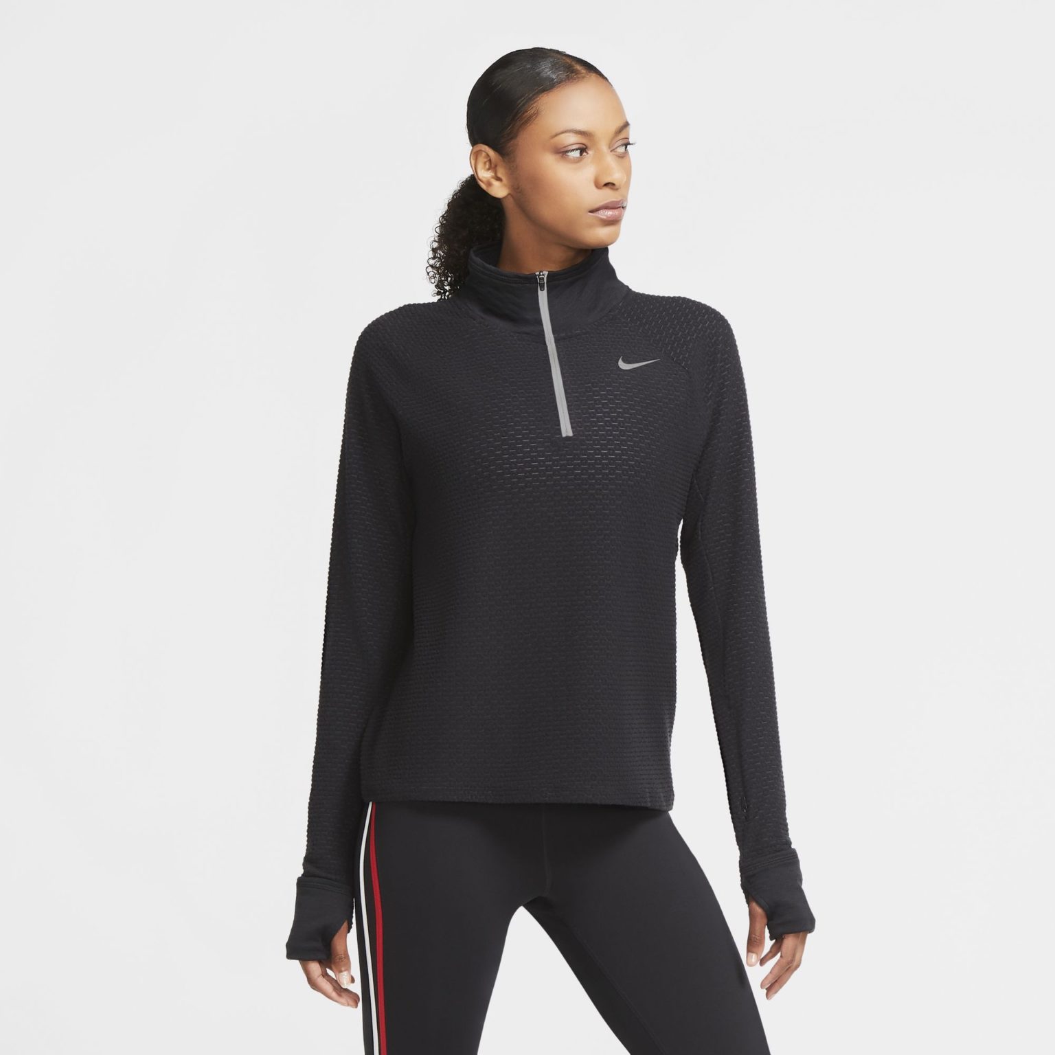 Nike Women's Sphere 1/2-Zip Running Top - Black/Reflective Silver ...