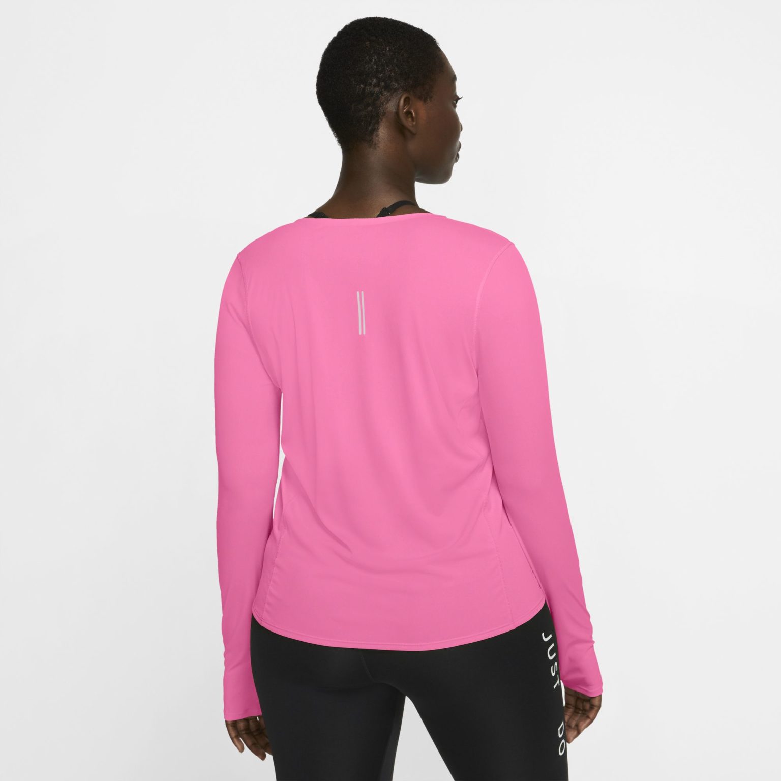 Nike Womenâs Long-Sleeve Running Top â Pink Glow/Reflective Silver â Running Bath