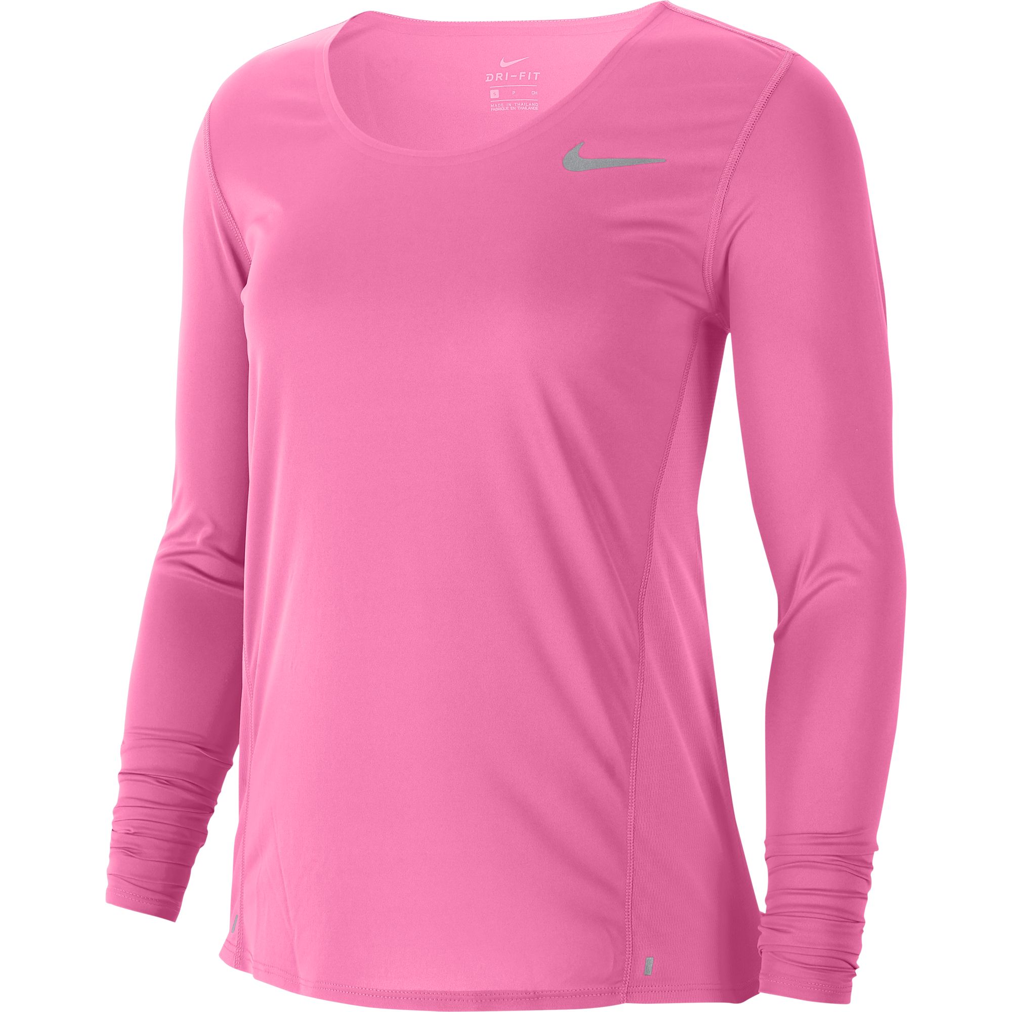 Nike Women's Long-Sleeve Running Top - Pink Glow/Reflective Silver ...