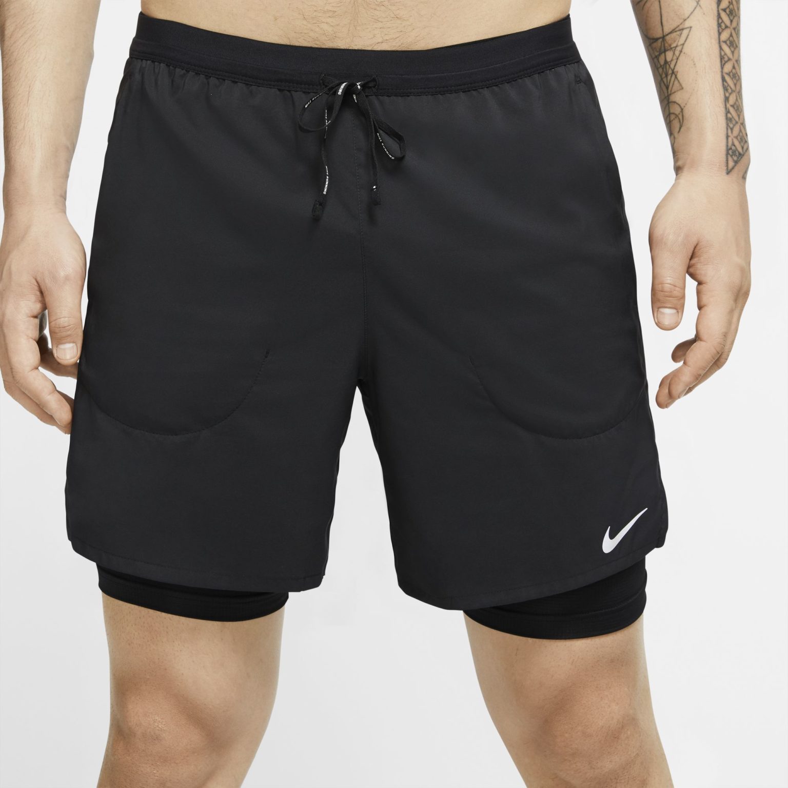 Nike Men's Flex Stride 7in 2-in-1 Short - Black/Black/Reflective Silver ...