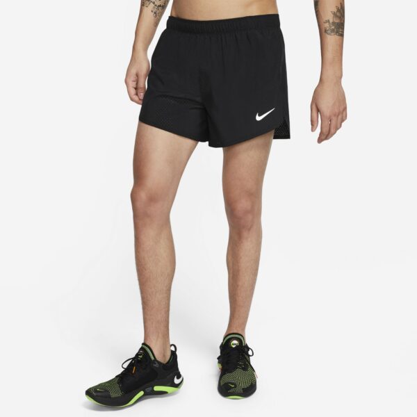 Nike Men's 4in Fast Short - Black/Reflective Silver - Image 4