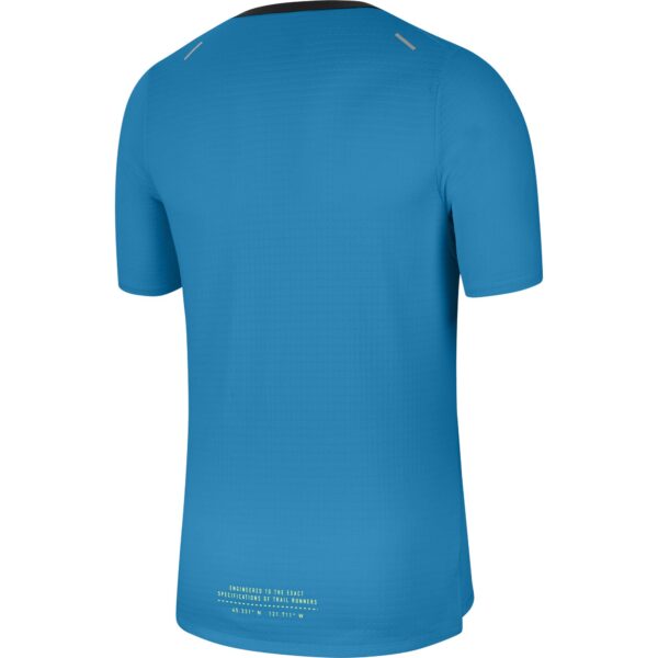 Nike Men's Rise 365 Trail Short Sleeve - Laser Blue/Barely Volt - Image 2
