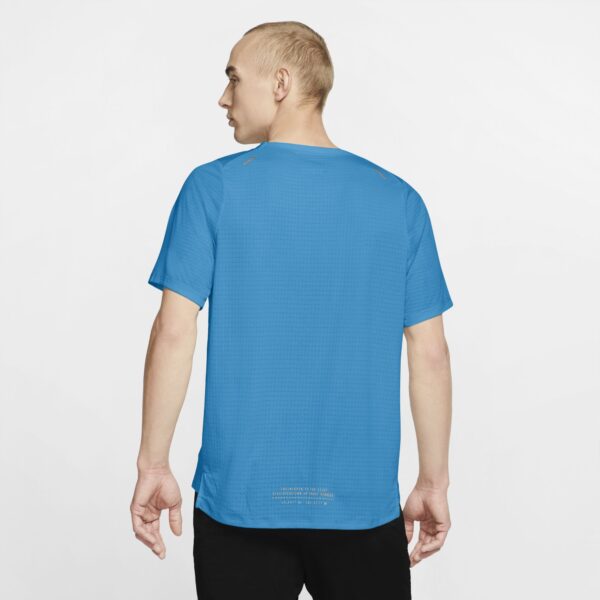 Nike Men's Rise 365 Trail Short Sleeve - Laser Blue/Barely Volt - Image 4