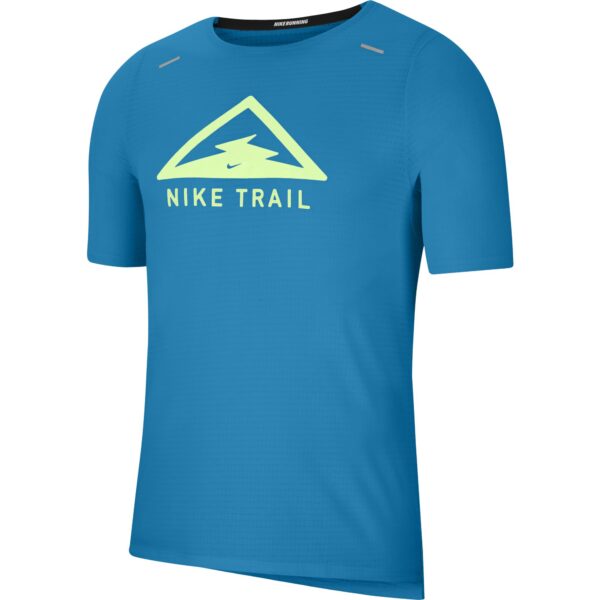 Nike Men's Rise 365 Trail Short Sleeve - Laser Blue/Barely Volt