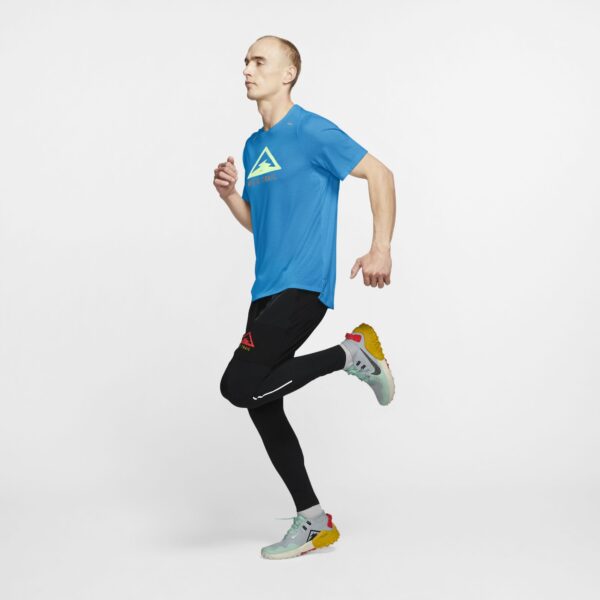 Nike Men's Rise 365 Trail Short Sleeve - Laser Blue/Barely Volt - Image 5