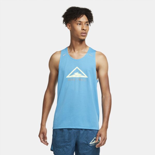 Nike Men's Rise 365 Tank - Laser Blue/Barely Volt - Image 3