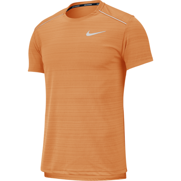 Nike Men's Dri-FIT Miler Short Sleeve - Alpha Orange/HTR/Reflective Silver