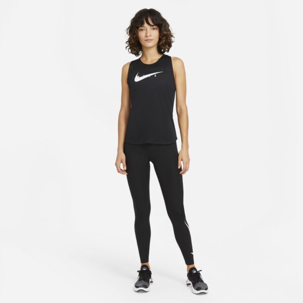 Nike Women's Swoosh Run Leggings - Black/Reflective Silver - Image 2