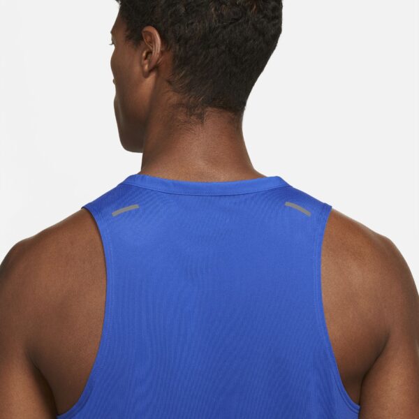 Nike Men's Dri-FIT Rise 365 Tank - Game Royal/Reflective Silver - Image 4