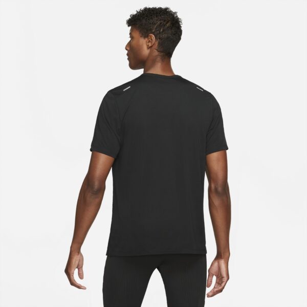 Nike Men's Dri-FIT Rise 365 Short Sleeve - Black/Reflective Silver - Image 2