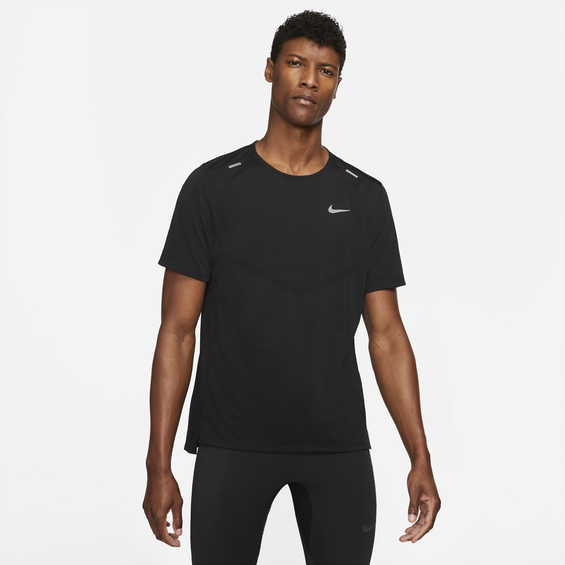 Nike Men’s Dri-FIT Rise 365 Short Sleeve – Black/Reflective Silver ...