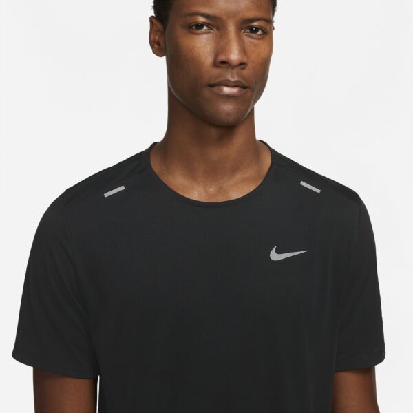 Nike Men's Dri-FIT Rise 365 Short Sleeve - Black/Reflective Silver - Image 6