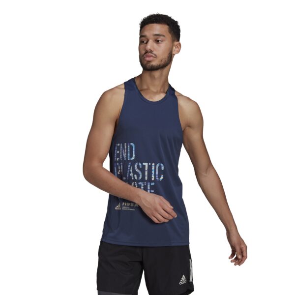 adidas Men's Run for the Oceans Tank - Crew Navy - Image 2