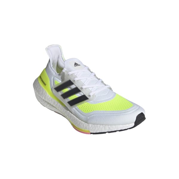 adidas Men's Ultraboost 21 - Ftwr White/Core Black/Solar Yellow - Image 3