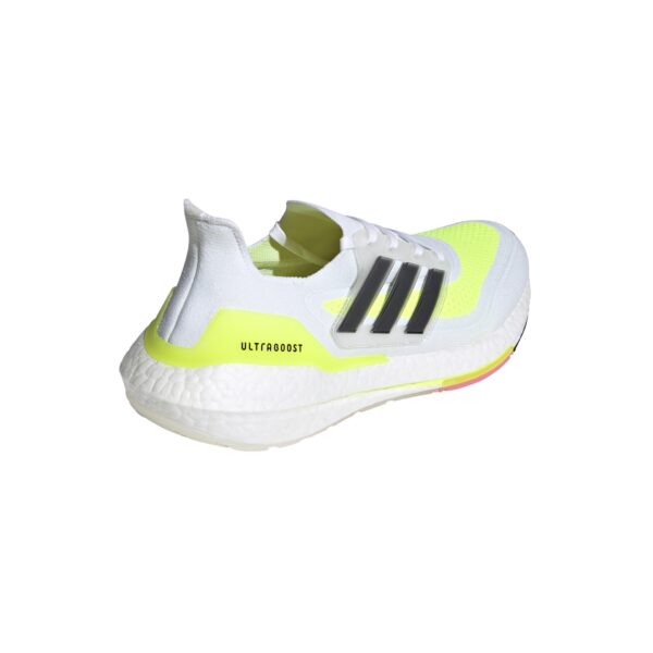 adidas Men's Ultraboost 21 - Ftwr White/Core Black/Solar Yellow - Image 4