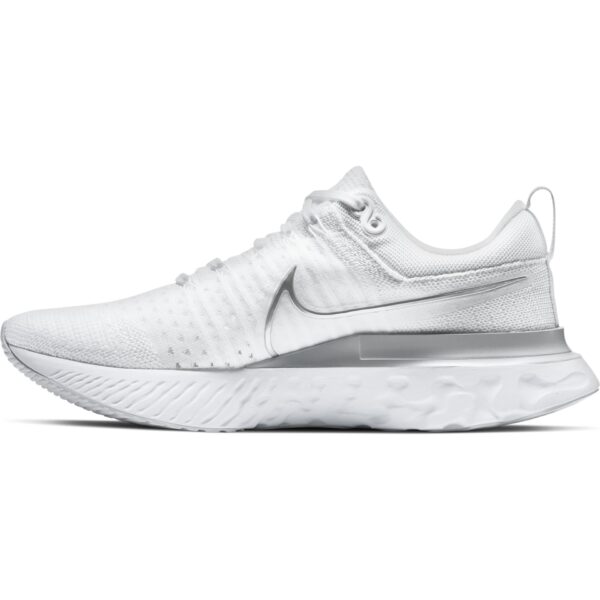Nike Women's React Infinity Run Flyknit 2 - White/Metallic Silver/Pure Platinum - Image 3