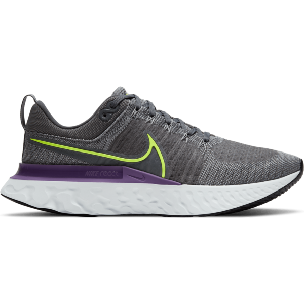 Nike Men's React Infinity Run Flyknit 2 - Particle Grey/Volt/Iron Grey/Wild Berry