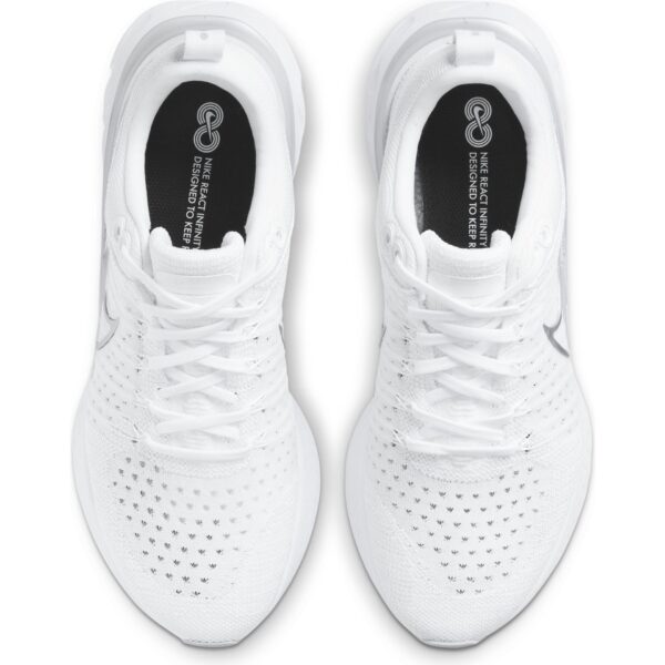 Nike Women's React Infinity Run Flyknit 2 - White/Metallic Silver/Pure Platinum - Image 6