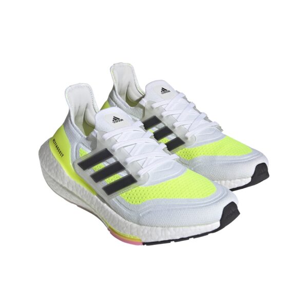 adidas Women's Ultraboost 21 - Ftwr White/Core Black/Solar Yellow - Image 5