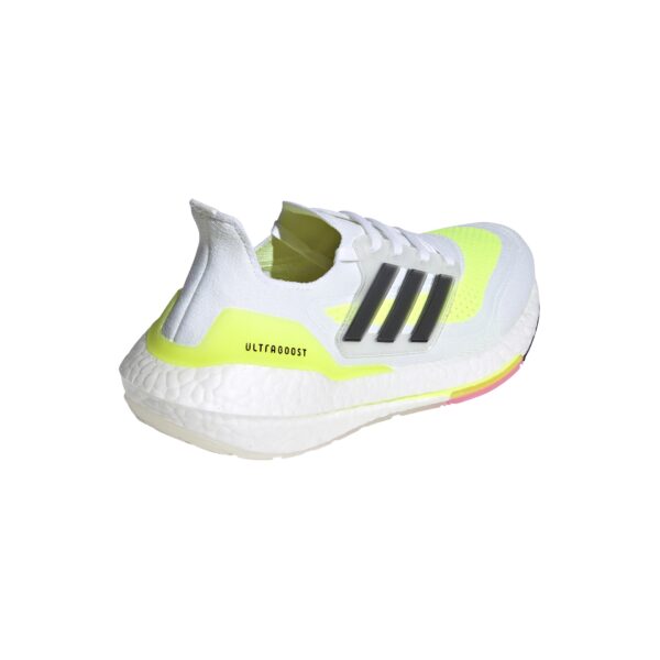 adidas Women's Ultraboost 21 - Ftwr White/Core Black/Solar Yellow - Image 4