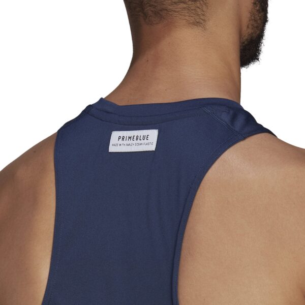 adidas Men's Run for the Oceans Tank - Crew Navy - Image 6