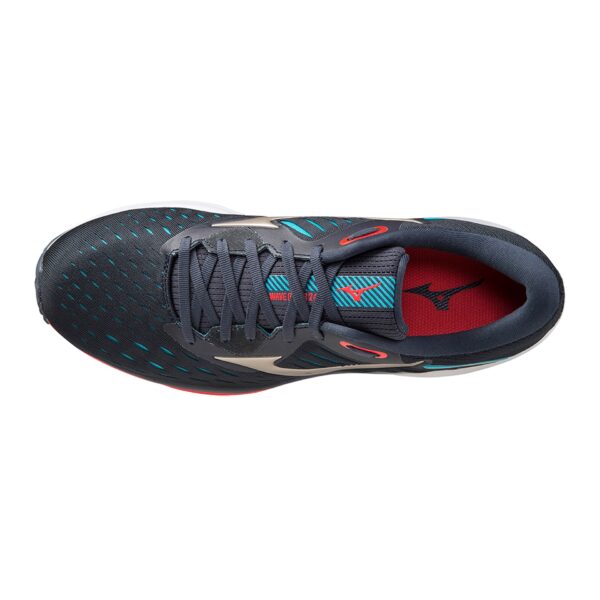 Mizuno Men's Wave Rider 24 - India Ink/Platinum Gold/Scuba Blue - Image 3