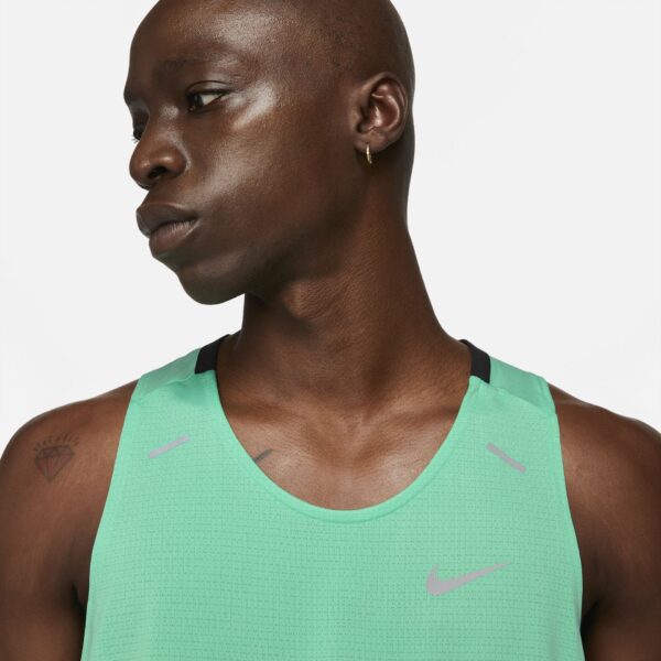 Nike Men's Dri-FIT Rise 365 Tank - Green Glow/Reflective Silver - Image 4
