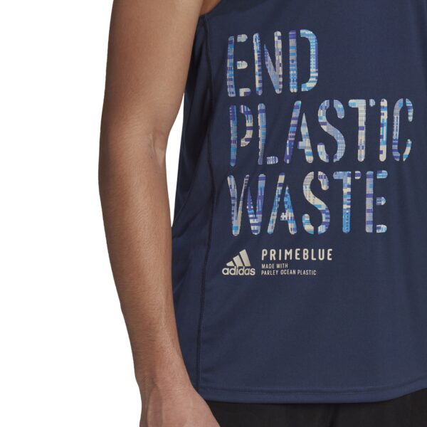 adidas Men's Run for the Oceans Tank - Crew Navy - Image 5