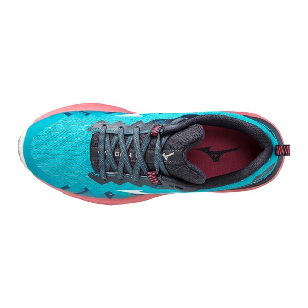 Mizuno Women's Wave Daichi 6 - Scuba Blue/Snow White/Tea Rose - Image 3