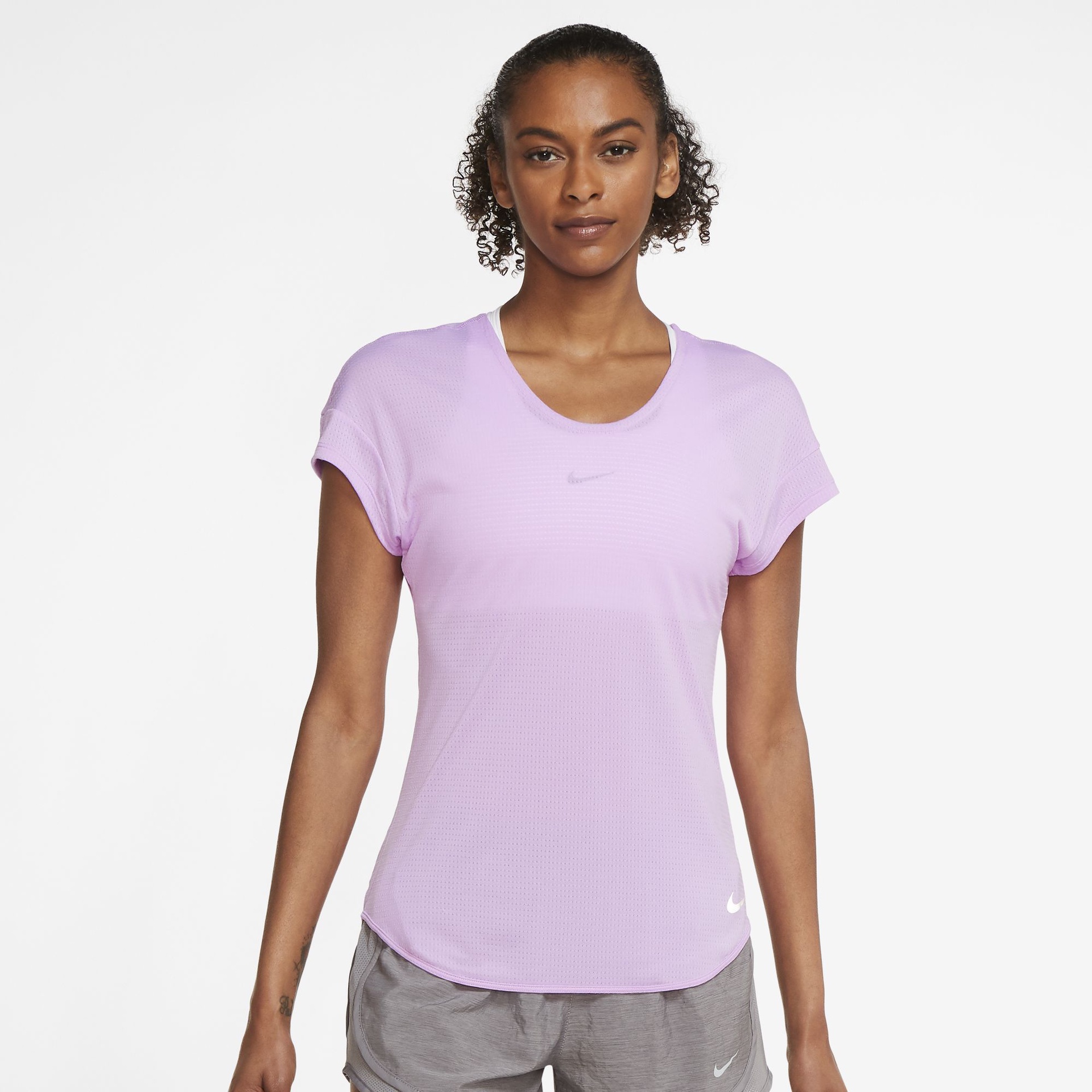 Nike Women's Breathe Cool Top - Fuchsia Glow/Reflective Silver ...