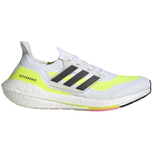 adidas Men's Ultraboost 21 - Ftwr White/Core Black/Solar Yellow