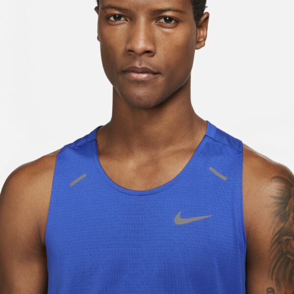 Nike Men's Dri-FIT Rise 365 Tank - Game Royal/Reflective Silver - Image 3