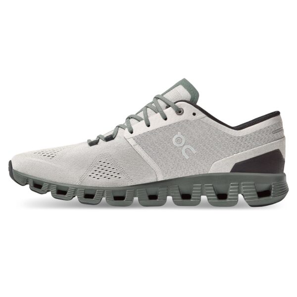 On Running Men's Cloud X - Glacier/Olive - Image 2