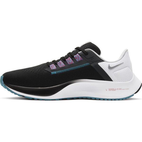 Nike Men's Air Zoom Pegasus 38 - Black/Metallic Silver/White - Image 2