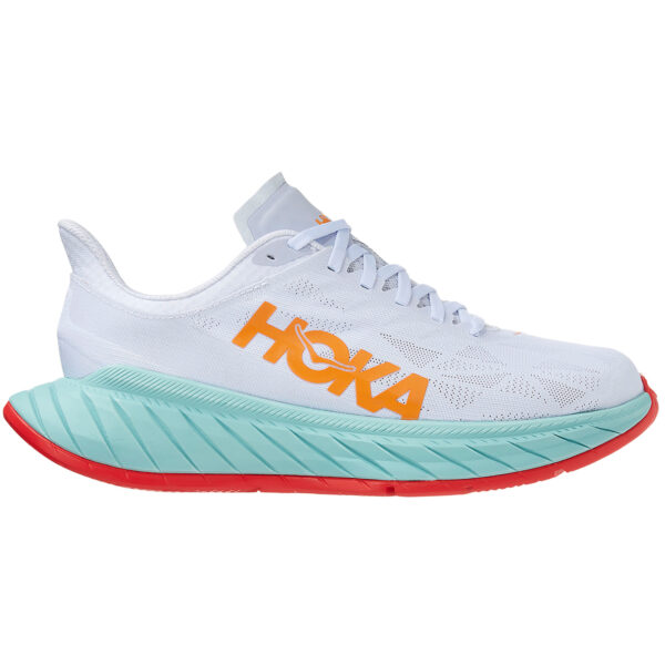 Hoka Men's Carbon X 2 - White/Blazing Orange