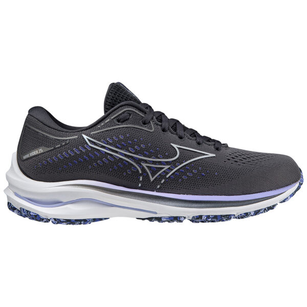 Mizuno Women's Wave Rider 25 - Blackened Pearl/10077C/Violet Glow
