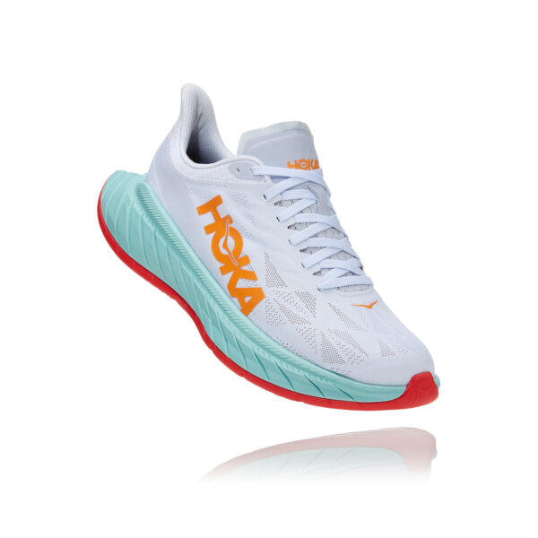 Hoka Men's Carbon X 2 - White/Blazing Orange - Image 2