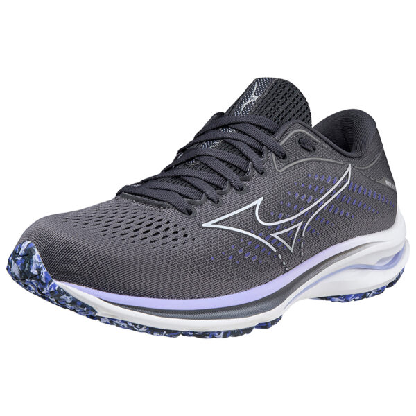 Mizuno Women's Wave Rider 25 - Blackened Pearl/10077C/Violet Glow - Image 4