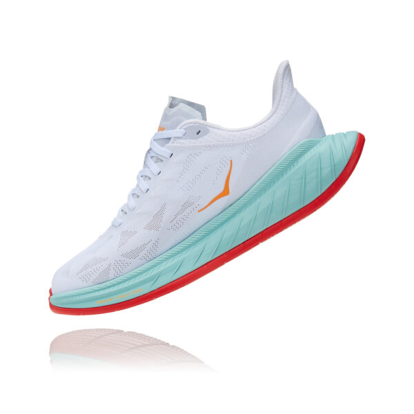 Hoka Women's Carbon X 2 - White/Blazing Orange - Image 5