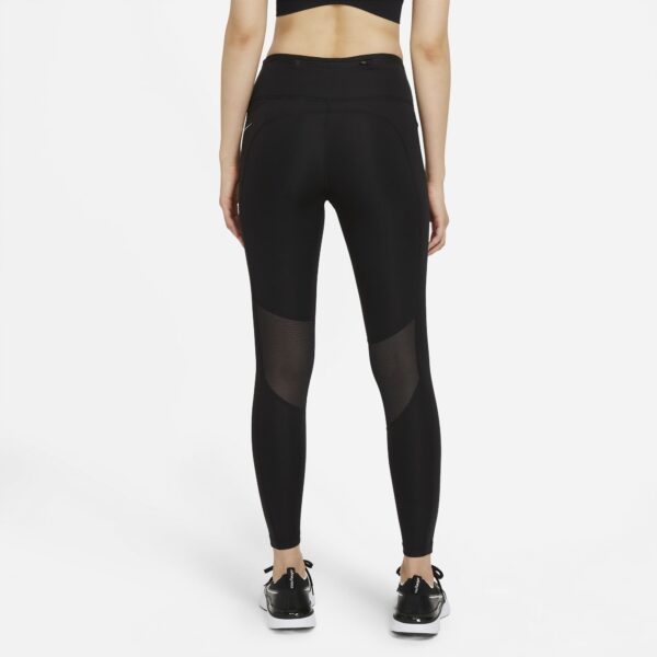 Nike Women's Epic Fast Mid-Rise Tights - Black/Reflective Silver - Image 2