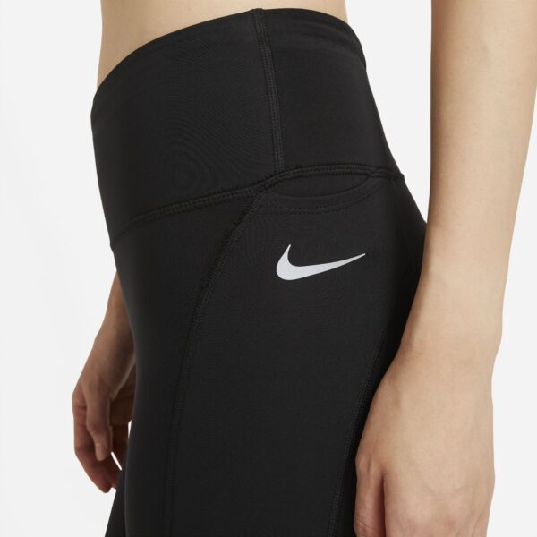 Nike Women's Epic Fast Mid-Rise Tights - Black/Reflective Silver - Image 3