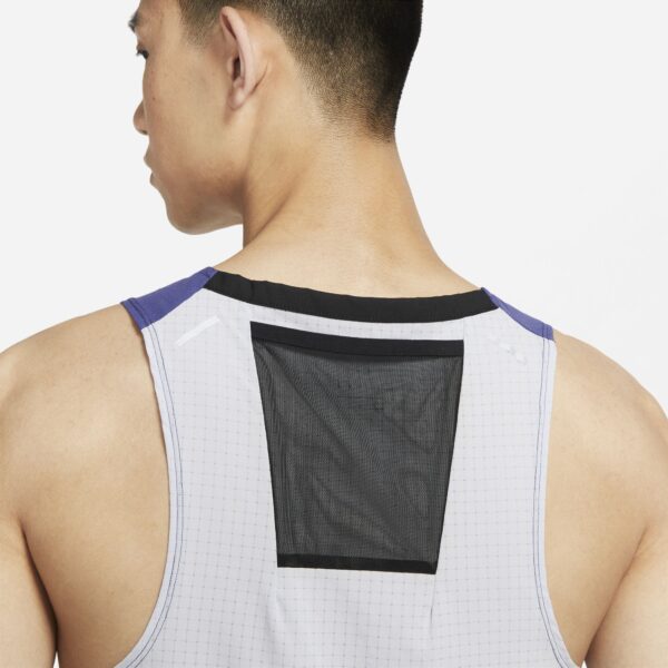 Nike Men's Dri-FIT Rise 365 Trail Tank - Ghost/Dk Purple Dust/Reflective Silver - Image 4