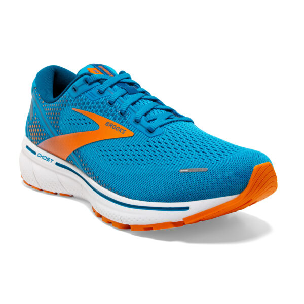 Brooks Men's Ghost 14 - Vivid Blue/Orange/White - Image 3