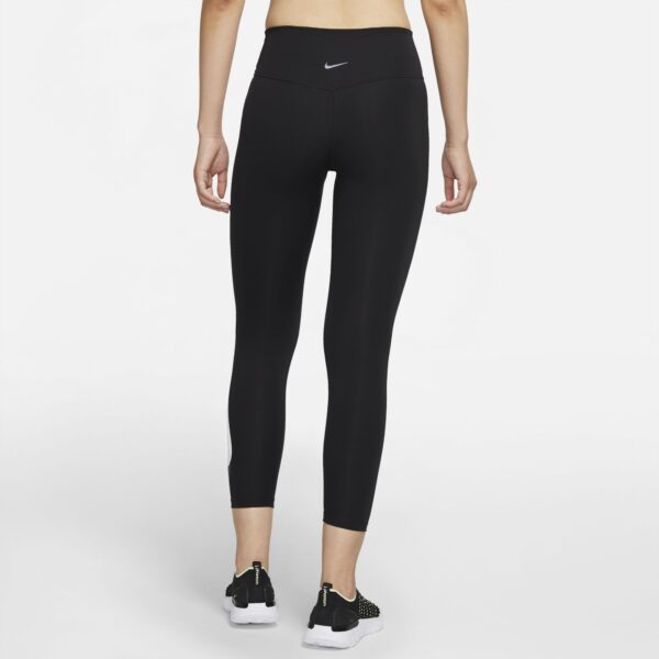 Nike Women's Swoosh Mid-Rise 7/8 Leggings - Black/White - Image 2